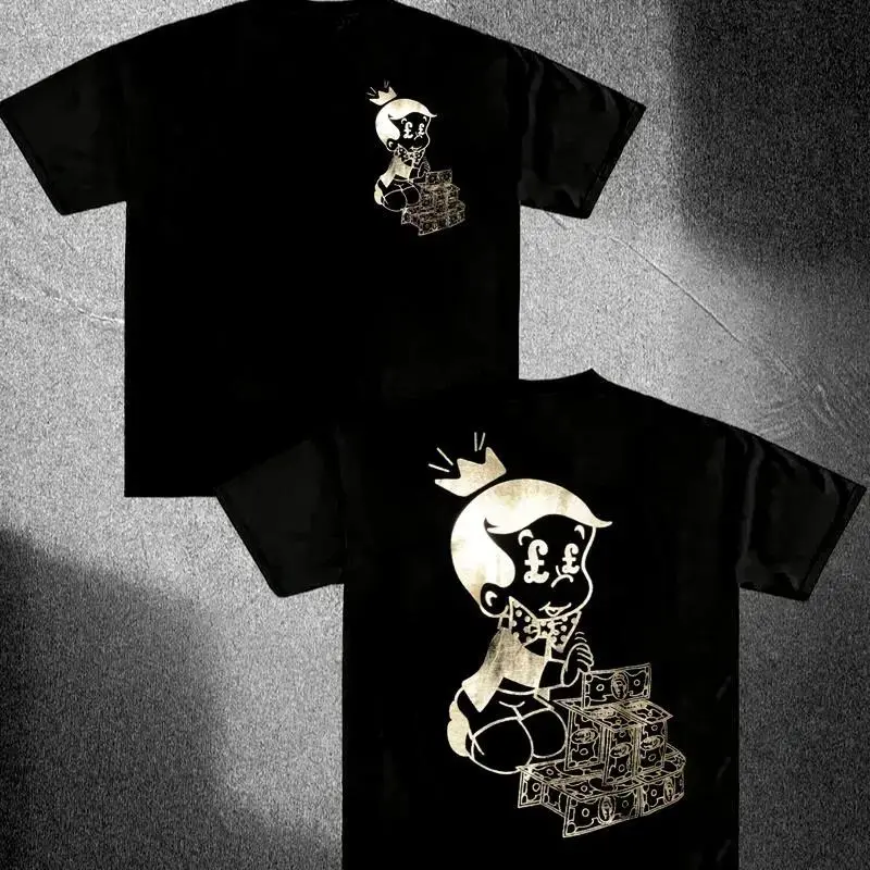 Y2K Aesthetic Richie Rich Hustle T-Shirt - Heavyweight 100% Cotton Oversized Graphic Tee