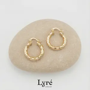 Elara 25mm Faceted Hoop Earrings