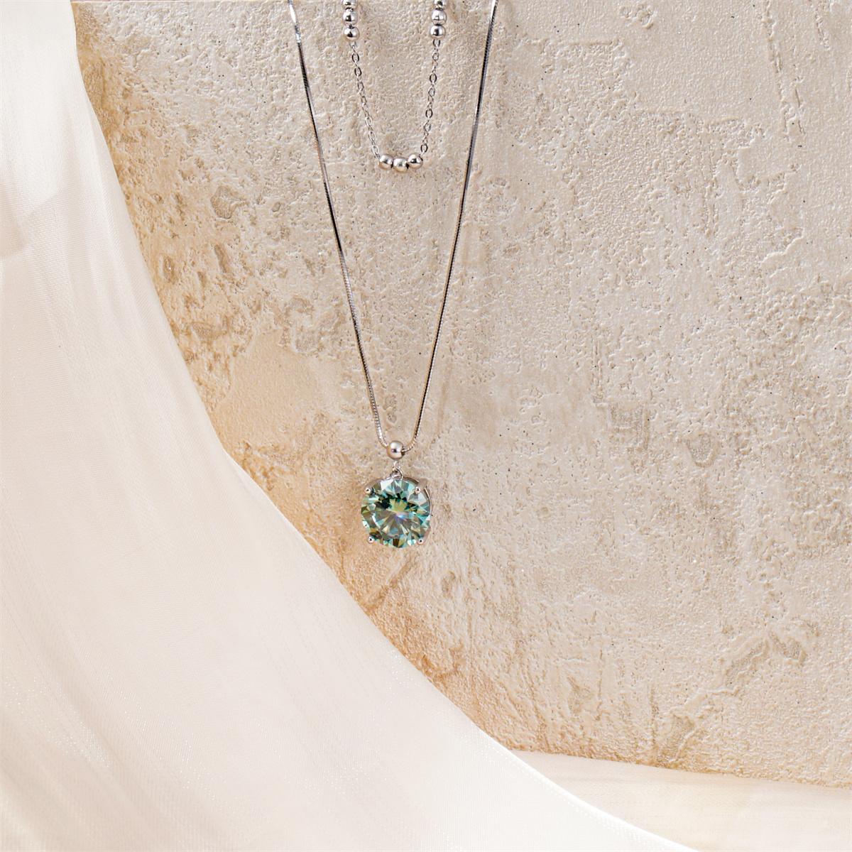 Moissanite 2ct Whispers of Love Copper Pendant Necklace Wedding Engagement Anniversary Gift for Women