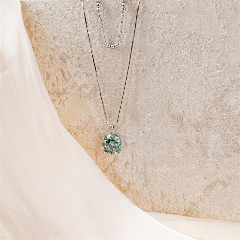 Moissanite 2ct Whispers of Love Copper Pendant Necklace Wedding Engagement Anniversary Gift for Women