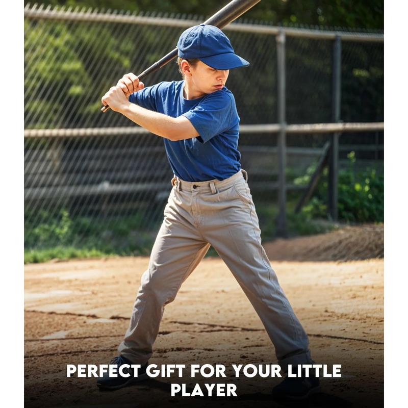 Penveer Youth Baseball Pants, Full Length Open Bottom Boys Baseball Pants with Durable Snap, Softball Pants, T Ball Pants (White) Athletic Wear