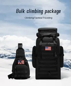 Prepper Bags 80L Big Forest Bugout Bags 600D Oxford Fabric Waterproof Camouflage Tactical Backpack for Camping Hiking Travel Hunting Fishing