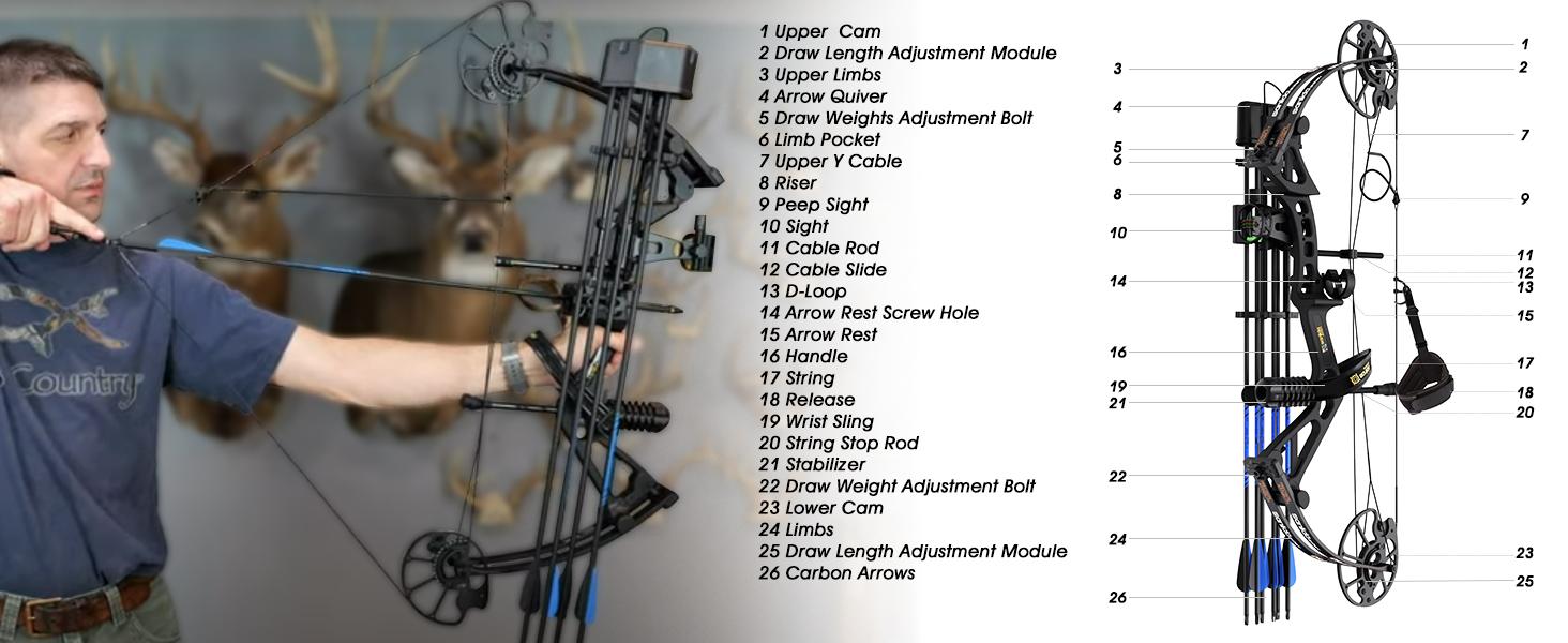 Sanlida Archery Dragon X7 Ready to Hunt Compound Bow Package for Adults, Archery Compound Bow and Arrow Set, 0-70 Lbs Draw Weight, No Bow Press Needed, Limited Life-time Warranty (RH Only) Sanlida Archery Dragon X7 Ready to Hunt Compound Bow Package for Adults, Archery Compound Bow and Arrow Set, 0-70 Lbs Draw Weight, No Bow Press Needed, Limited Life-time Warranty (RH Only)