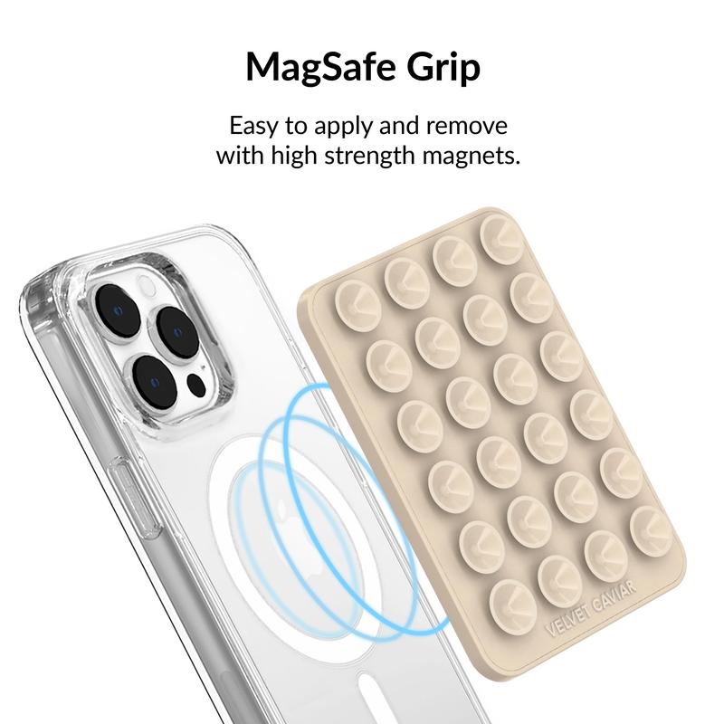 Velvet Caviar Sand Stone MightyGrip MagSafe Mount - Suction Cup Phone Case Mount Compatible with MagSafe Devices Only - Magnetic Silicone Grip
