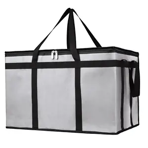 Bodaon Insulated Bags for Delivery, Insulated Food Delivery Bag, Xxx-Large Insulated Pizza Delivery Bags, Commercial Catering Bag, Food Warmer Hot Bag, Rideshare Driver Essentials, Gray, 1-Pack