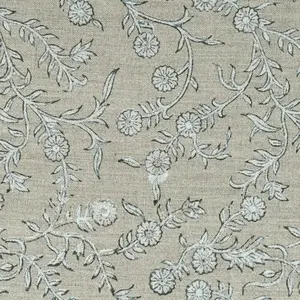 Louis Block Print Upholstery Linen Fabric