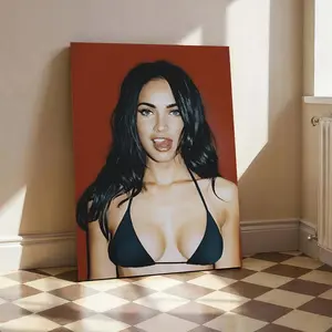 Megan Fox Poster for Bedroom Aesthetic Canvas Wall Art Living Room Posters Painting Picture Print Modern Family Decor Artist Bathroom Poster