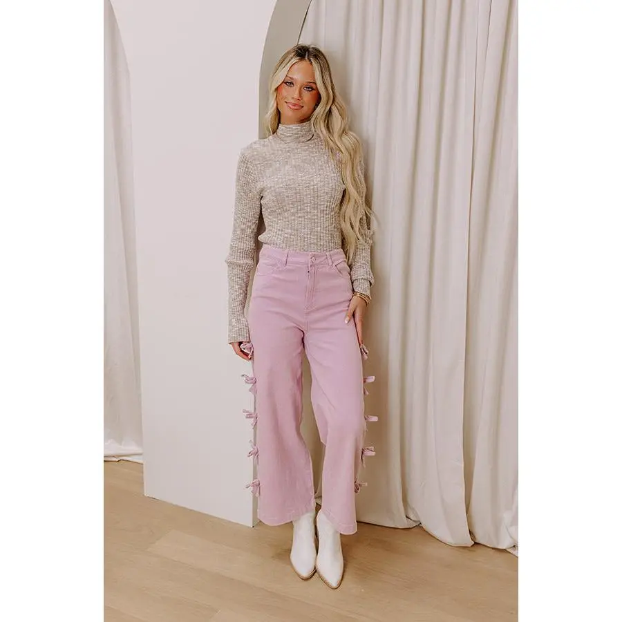 The Layla High Waist Wide Leg Jean in Lavender
