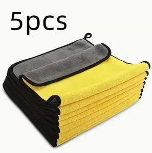3/5/10pcs Microfiber Cleaning Cloths - Ultra Absorbent, Lint-Free Car Detailing Towels, Quick-Dry Dish Drying & Kitchen Rags, Multi-Purpose for Auto Wash, Household Cleaning