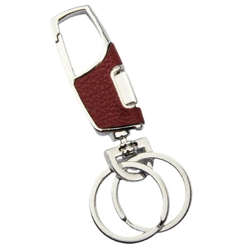 Durable Metal Dual Ring Keychain Black & Red Hook Key Holder for Car Bike & Office Keys 3 PCS Set