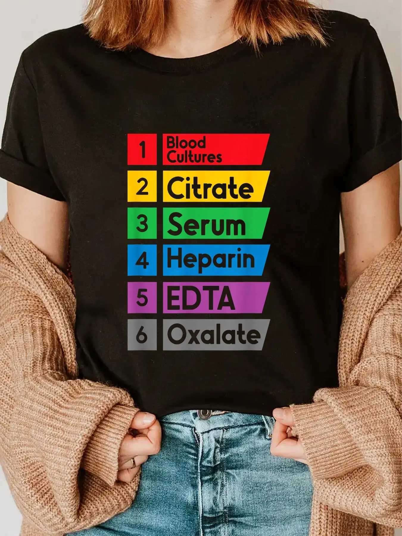 Phlebotomy Lab Technician Graphic Tee - Short Sleeve, Crew Neck, Casual Summer Top with Symbols for Men and Women, Blood Cultures & Phlebotomy Design, Lab Shirt