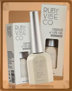 [RUBY VIBE CO] Peel Off Gel Base Coat, Easy Removal Nail Base, Thin & Smooth Adhesion, Low Odor Formula, Ideal for Frequent Manicures, HEMA Free, TPO Free, HPMA Free