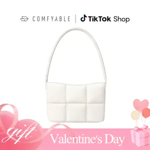 Comfyable Puffy Shoulder Bag for Women, Small Cute Lightweight Underarm Purse, Trendy Handbag with Magnetic Closure