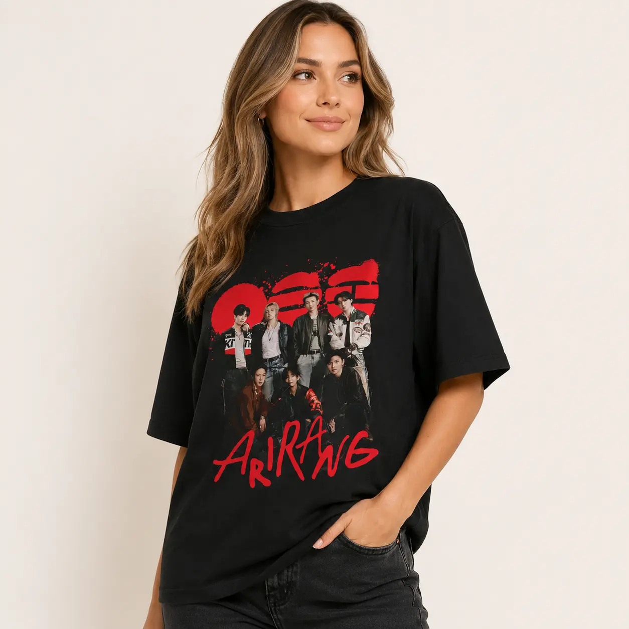 Retro Red Pop Music Graphic T-Shirt, Unisex Heavy Cotton Concert Style Tee, Y2K Streetwear Gift for Music Lovers