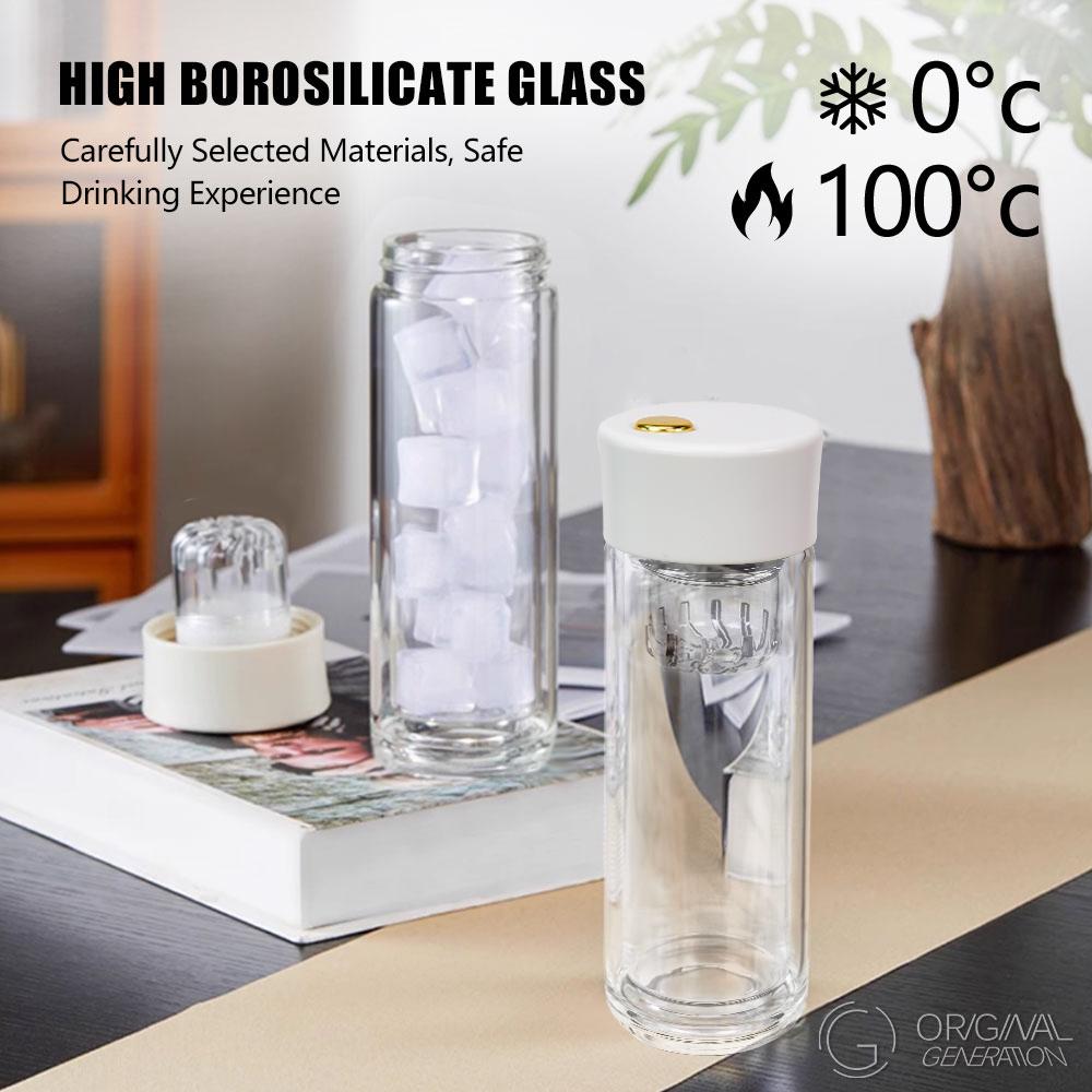 New Magnetic Tea Separator Glass Bottle Double Layer Heat Protection Glass Bottle Double Glass Insulation To Prevent Scalding Bottle