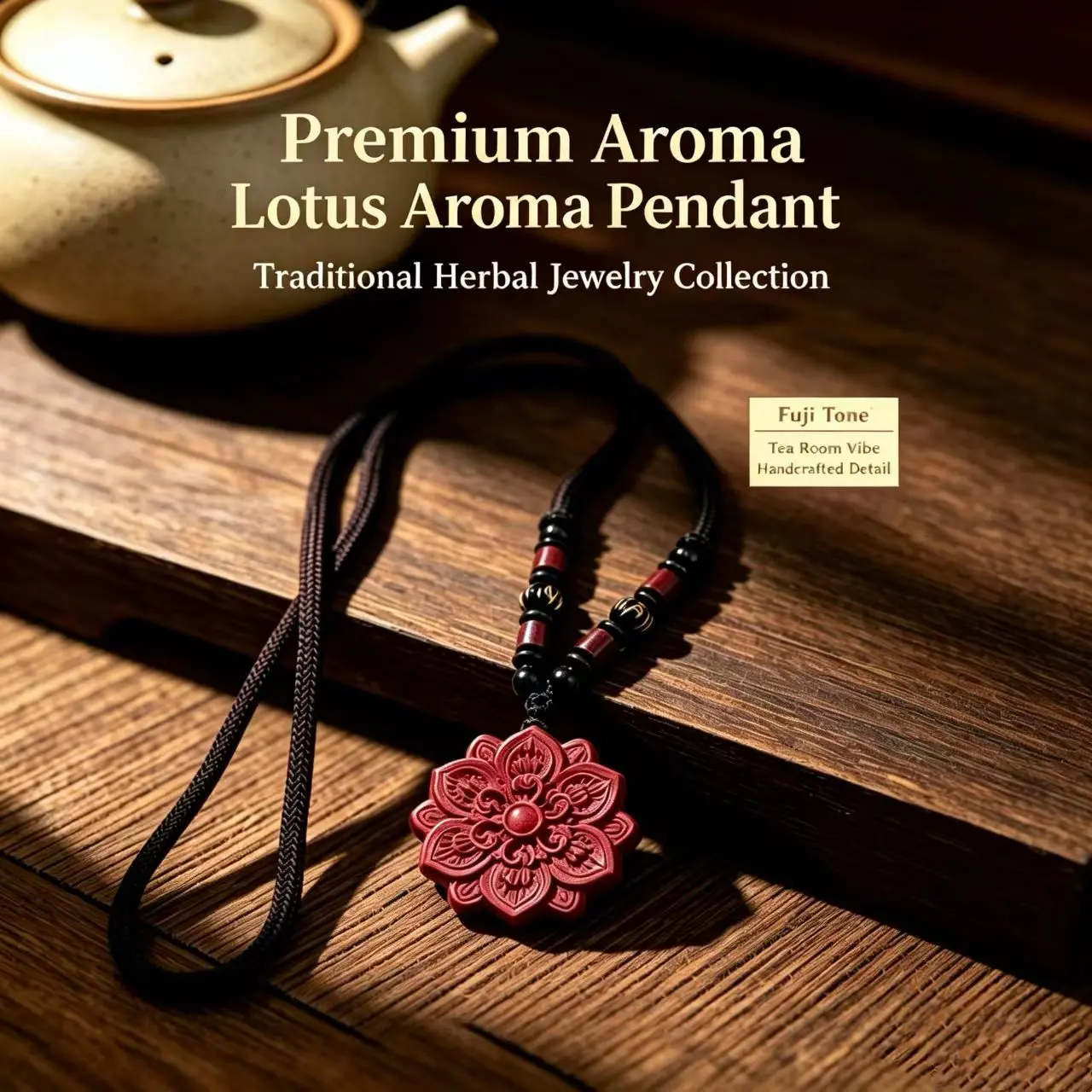 Unisex Zen Aesthetic Chinese Lotus Pendant - 1-Piece Herbal Resin Natural Fragrant Bead Charm for Necklace Jewelry Accessories, One-Piece