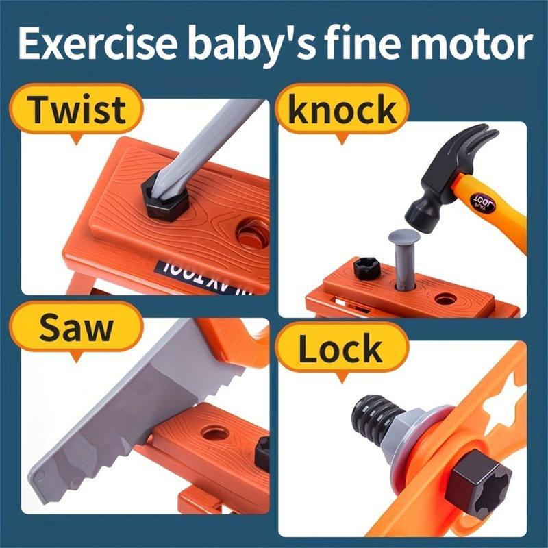 Tool Box Toy, 42pcs/set Electronic Toy Drill Kits with Box, Pretend Play Construction Tools for Enhance Hands-on Ability, Simulation Tool Box Repair Toy for Teenagers and Adults