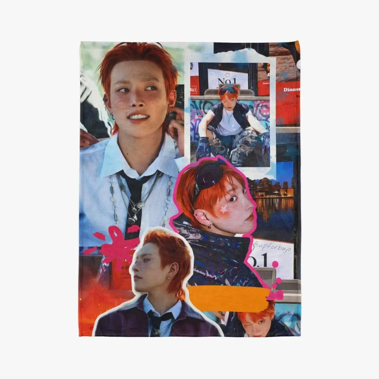 Hongjoong Soft Blanket - Kpop Fan Merch, Cozy Throw, Gift for Fan, Kpop Blanket, Large Fleece Blanket, NO1
