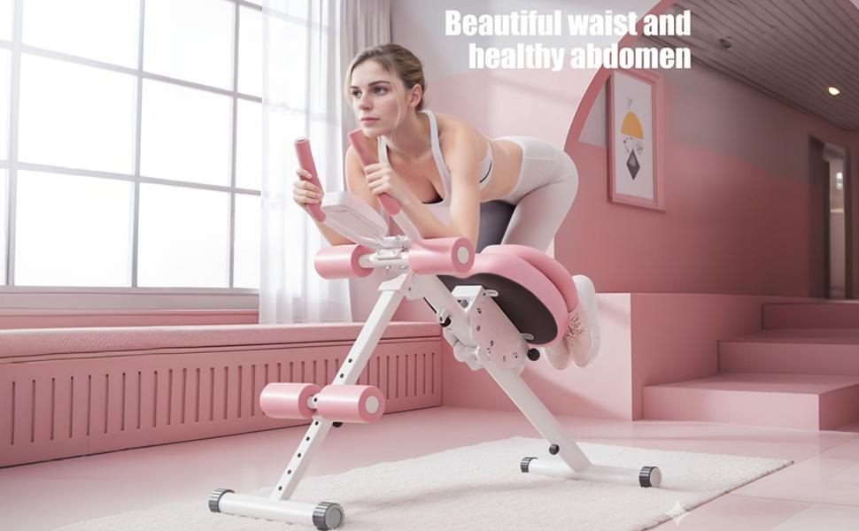 Abdominal Muscle Training Machine | Adjustable Home Abdominal Training Equipment | Foldable Design with Knee Protection Pads | Suitable for Home & Gym Workouts! capacity home gym equipment height level