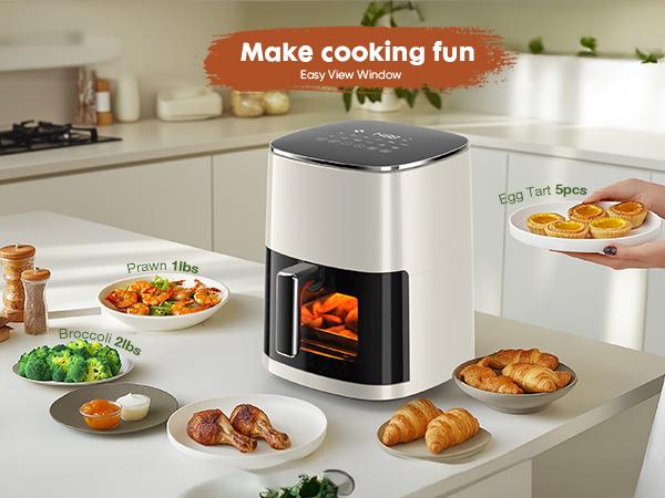 12-in-1 Air Fryer 6.34 QT with Dishwasher Safe Parts — Roast, Crisp, Reheat & Dehydrate | Includes 20 Healthy Recipes