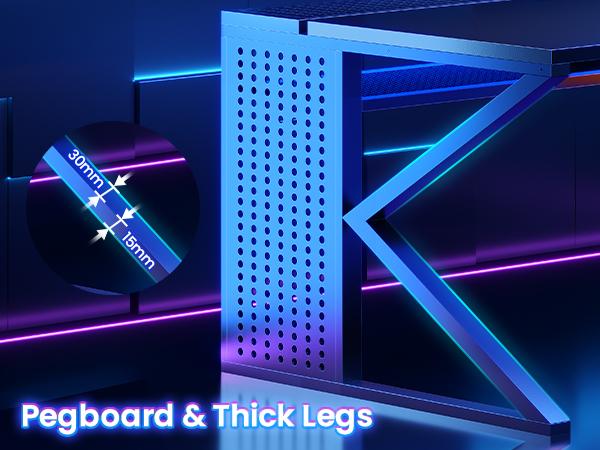 SEDETA 63-Inch L-Shaped Gaming Desk Computer Desk with 4 Drawers and Display Cabinet Executive Office Desk with Storage Shelves and LED Light