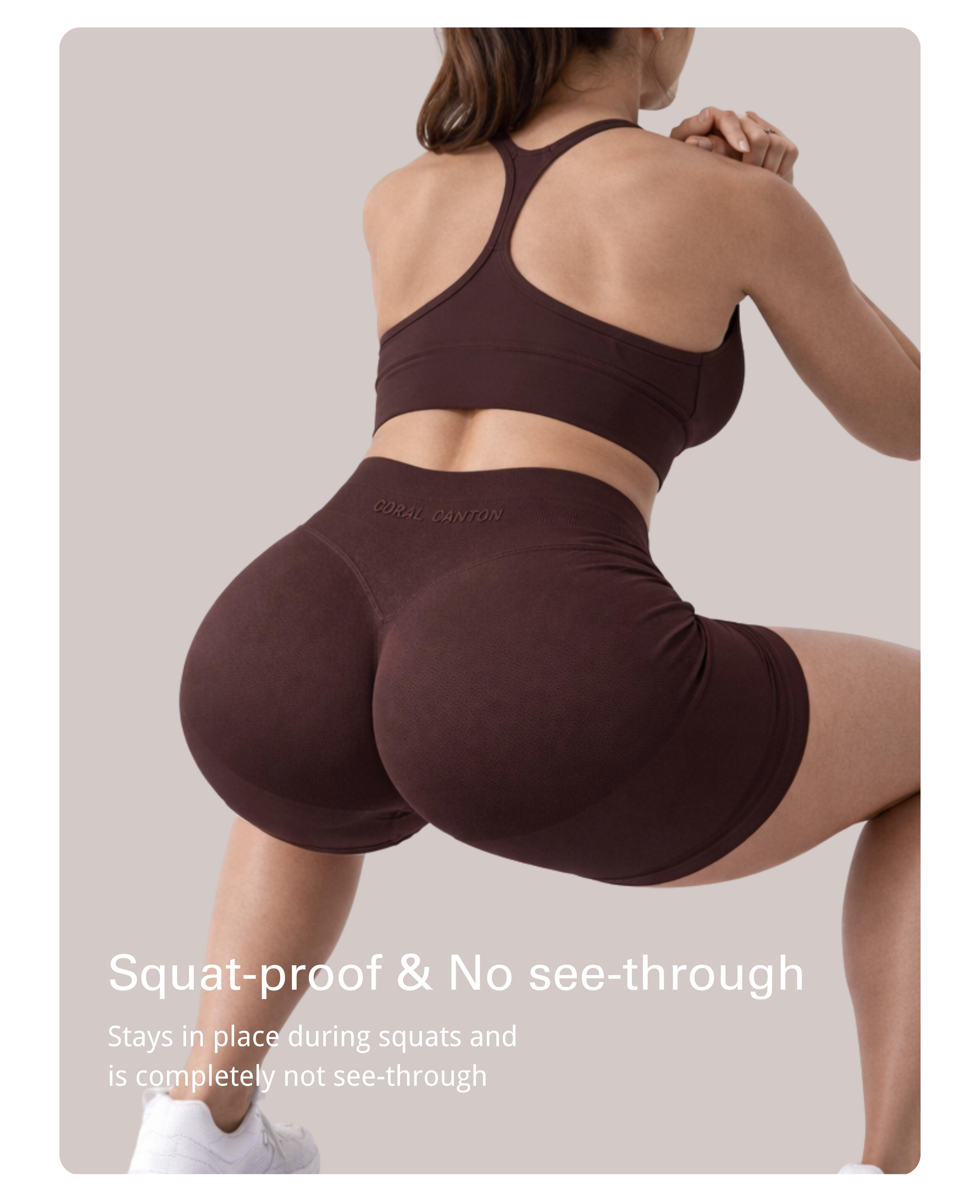 Coral Canton Impact Shorts High Waistband Butt Lifting