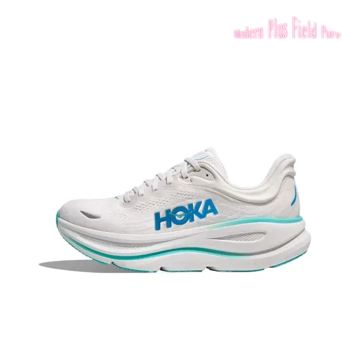 Off White Breathable Knit Mesh Women Road Running Sneakers Thick Cream EVA Cushion Midsole Turquoise Trim Teal Non Slip Rubber Outsole Long Distance Training Athletic Shoes