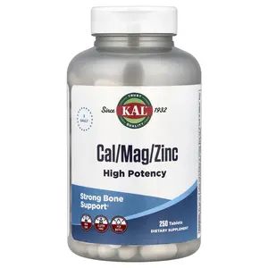 KAL Cal/Mag/Zinc, High Potency, 250 Tablets