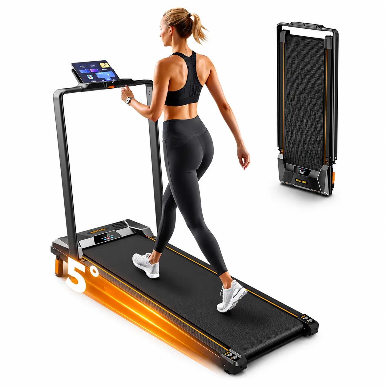 Incline Treadmills Home, 330 lbs Capacity, 3-in-1 Under Desk Treadmill, Shock-Absorbing Quiet Walking Pad, Indoor Mini Exercise Equipment with Remote Control, with LED Display, Office Use, T1 classic, Gift Choice