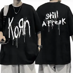 [sale Up To 40%] Korn Music Short Sleeve T-Shirt Men Vintage Metal Gothic Rock Style Soft Cotton Unisex Fit Lightweight Tee Unisex
