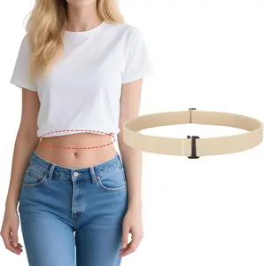 Adjustable Crop Top Tuck Band for Women, Stretch Waist Belt for Tucking Shirts & Sweaters