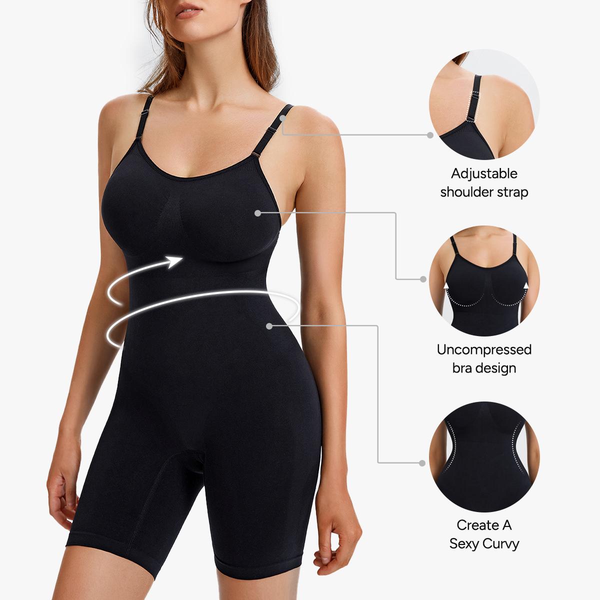 [MAX] Nebility Women's Seamless V-Neck Bodysuit Shapewear - Full Body Stretchy, Basic Fashionable Design SpringStatements