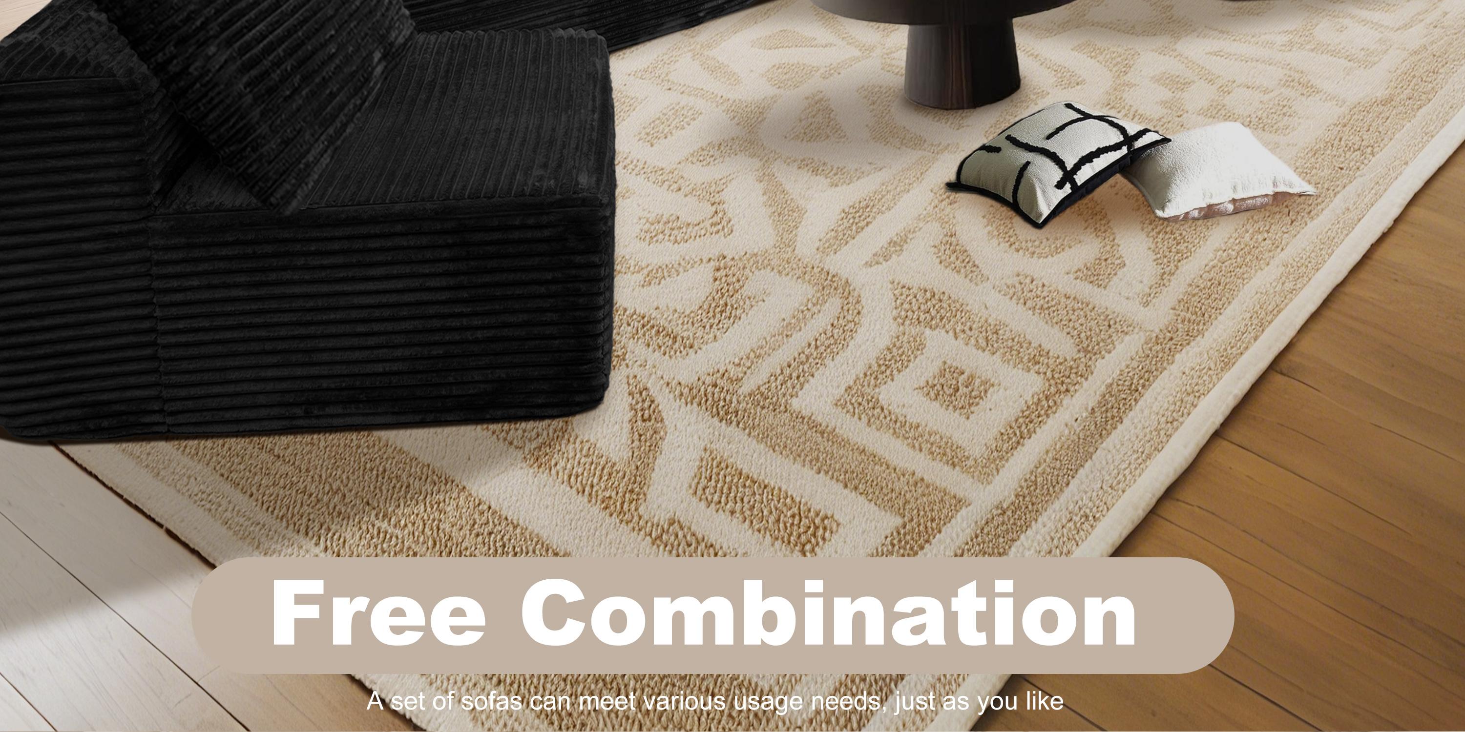 【DlY Combination】HSECOYAY Modular Sectional SofaMix and Match Pieces for Living Room, Comfy CloudCouches with Movable Ottoman, L/U-Shaped FlexibleConfiguration, Plush Corduroy - 400 lbs SeatCapacity 【DlY Combination】HSECOYAY Modular Sectional SofaMix and Match Pieces for Living Room, Comfy CloudCouches with Movable Ottoman, L/U-Shaped FlexibleConfiguration, Plush Corduroy - 400 lbs SeatCapacity