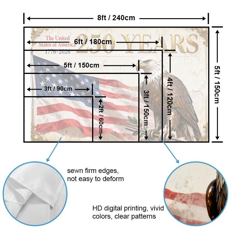 1pc 1776-2026 250th Anniversary American Flag for Ship, House and Party Decorations, American Flag Decorations, Anniversary Celebrations, Yard Decorations, Anniversary Celebration Decor, Yard Display Flag, Large Outdoor Flag, Anniversary Edition Flag