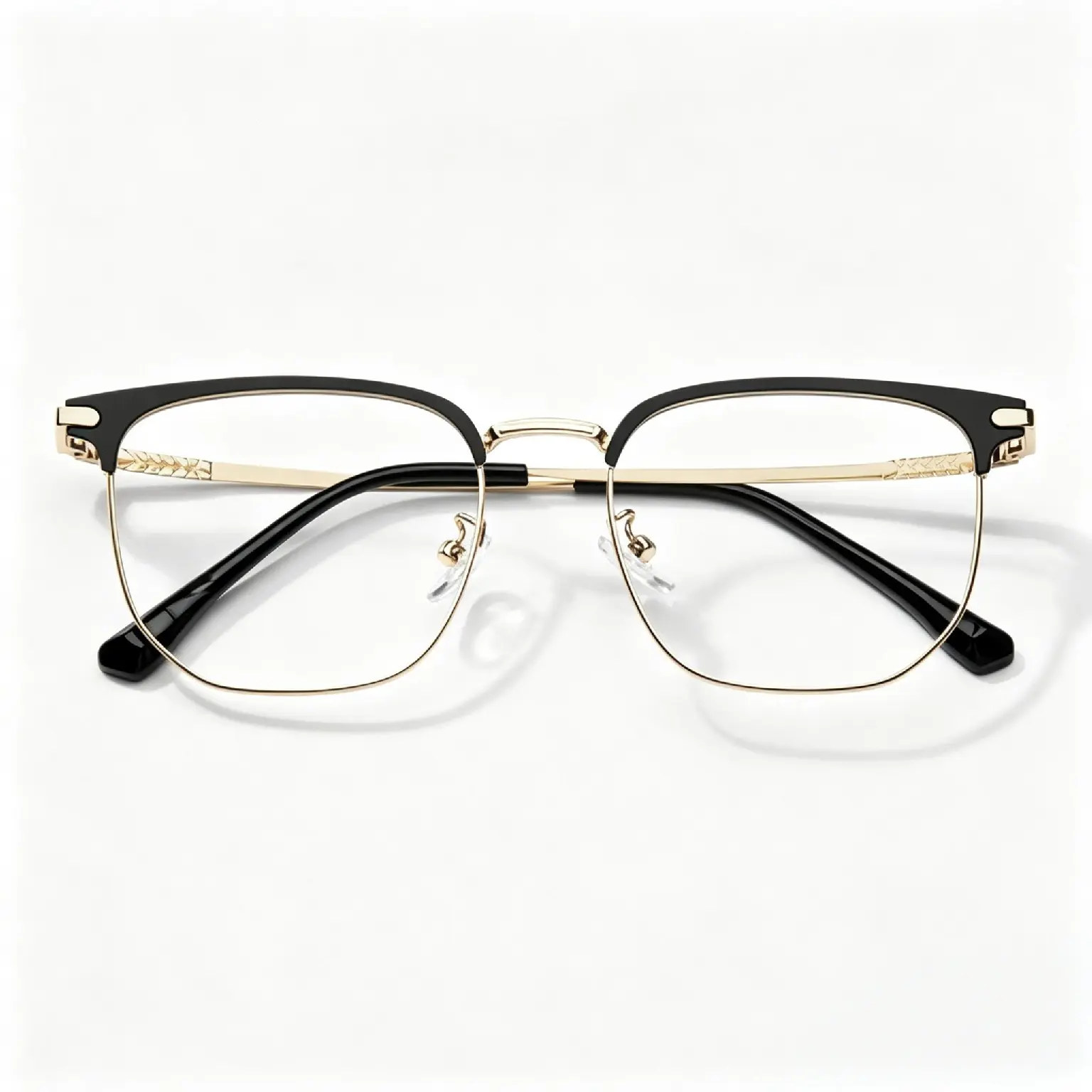 Unisex Classic Blue Light Blocking Reading Glasses - Semi-Rimless Designer Frame Glasses, Metal Frame Eyeglasses with Photochromic Lenses, Eyeglass Specs for Men, Women