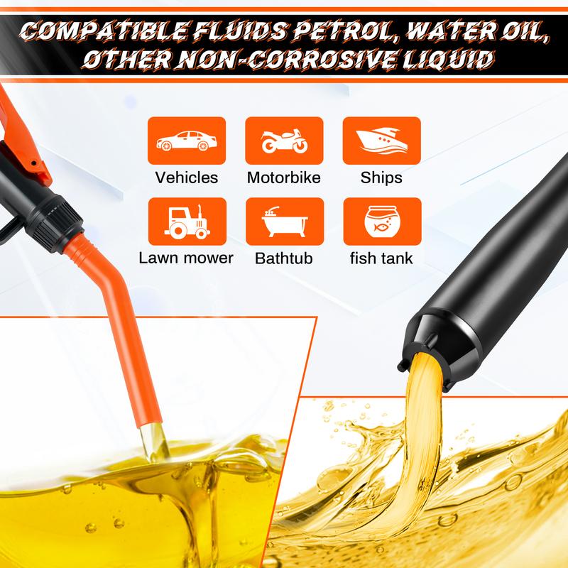 SINGARO Portable Power Battery Pump, Battery Powered Siphon Fuel Transfer Pump, Electric Fuel/Water Transfer Pump 2.4 GPM,Liquid Siphon Pump with Adjustable Flow Control, Gas Can Pump Ideal