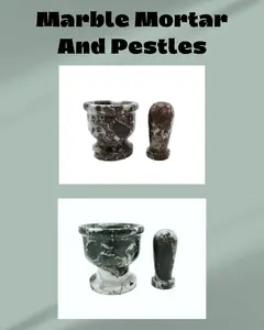 Marble Mortar & Pestle – Black & White or Red & White – 2.5″ for Herbs, Spices, Resins, Rituals & More