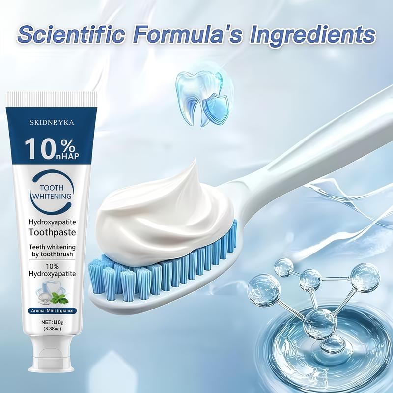 10% Hydroxyapatite Toothpaste - 1/2/3pcs, Refreshing Mint Flavor, Easy Stain Removal, Gum Care, Teeth Cleaning & Whitening, Long-lasting Fresh Breath, Enhances Your Smile, Family Oral Health, Essential for Oral Care, Whitening Toothpaste