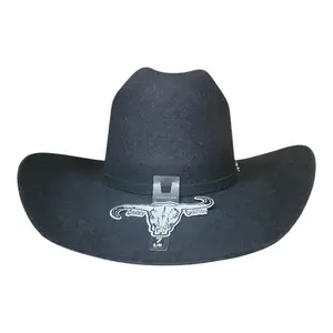 6X Felt Hat Minnick Black Cuernos Chuecos