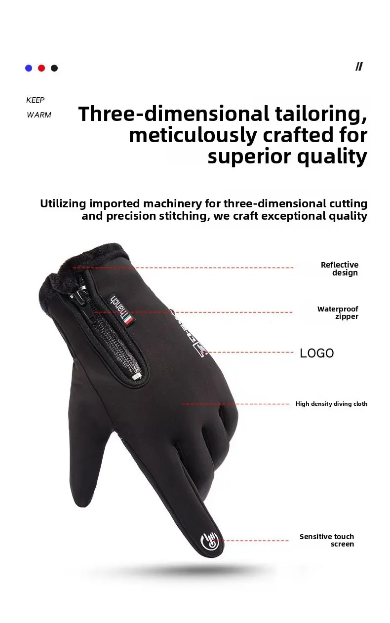 Outdoor Winter Gloves, Touchscreen andWindproof Full-Finger Gloves for Sports, Travel,and Daily Activities,Men's And Women's Fleece Gloves