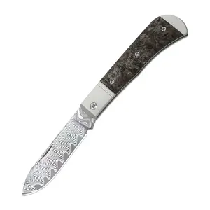 Kizer Trestle D Rainbow Damascus Steel Aluminum & Fat Carbon V3760A4