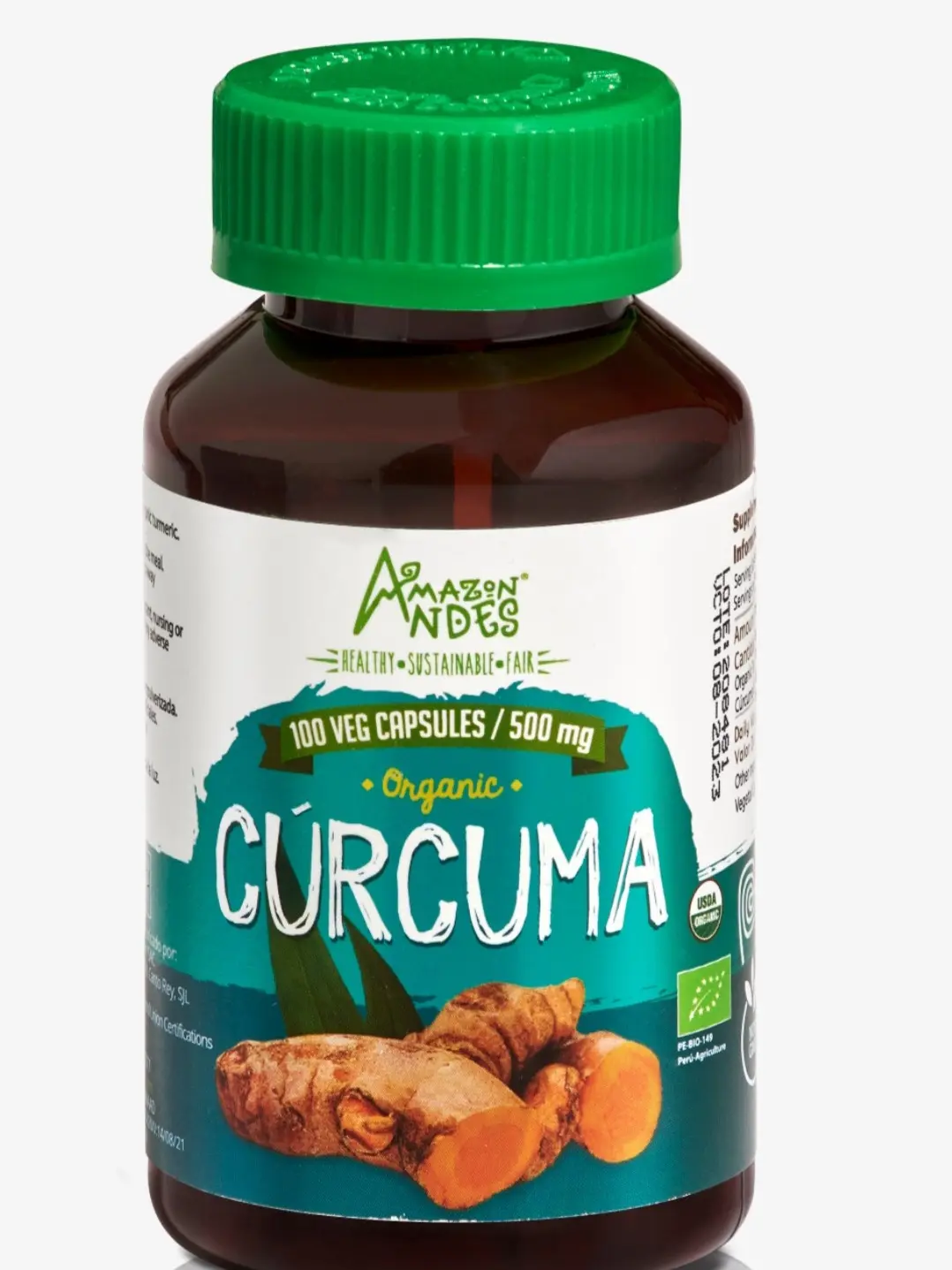 Organic, Turmeric Root (Curcuma) Dietary Supplement Capsules