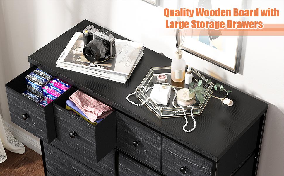 Raybee Furniture Indoor Cabinet Fabric Dresser with 12 Drawers, Wood Top & Metal Frame, Chests of Drawers for Closet, Living Room, Bedroom Raybee Furniture Indoor Cabinet Fabric Dresser with 12 Drawers, Wood Top & Metal Frame, Chests of Drawers for Closet, Living Room, Bedroom