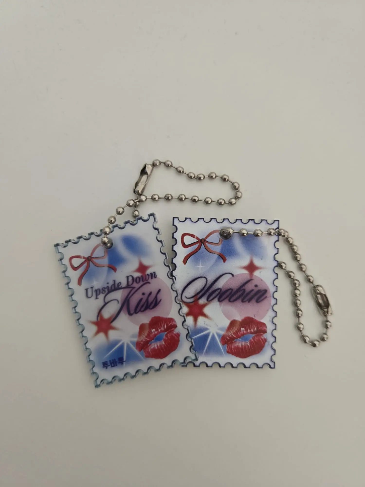 TXT Upside Down Kiss Postal Stamp MOA Keychain