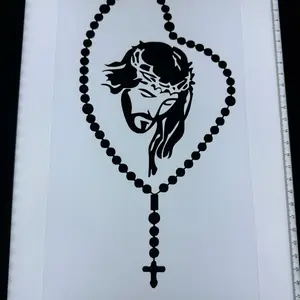 Jesus rosary car decal