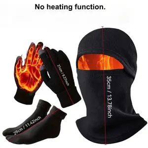 3-piece Warm Winter Set - Windproof Knitted Balakla Hat & Fleece Face Mask for Cycling(No heating function.)