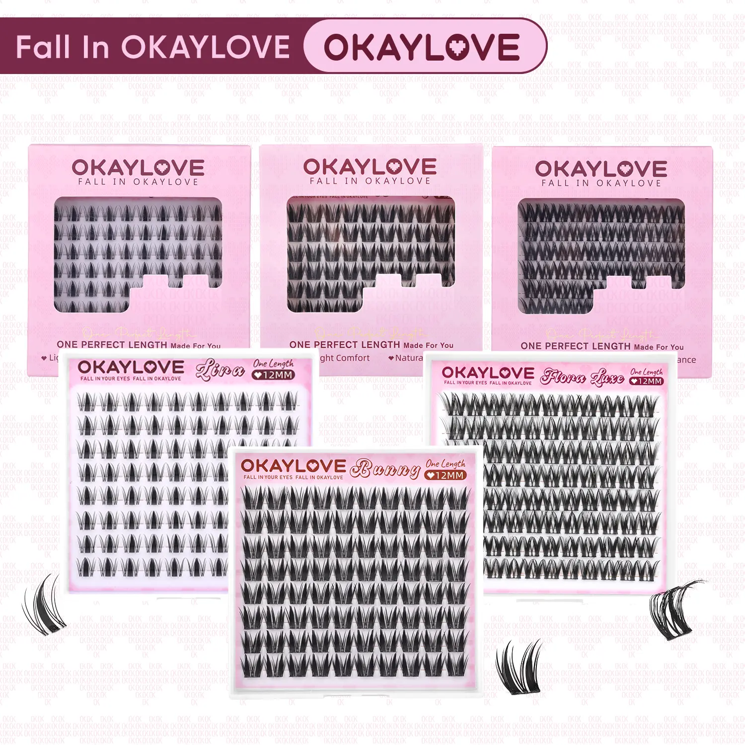OKAYLOVE Lashes Cluster, One Size Eyelashes Clusters for Lira | Flora Luxe, 8/ 10/ 12/ 14/ 16/ 18MM Soft Cluster Eyelash Extensions, DIY Eyelash at home Easily, Natural Makeup Girl Gifts #backtoschool #sohochic