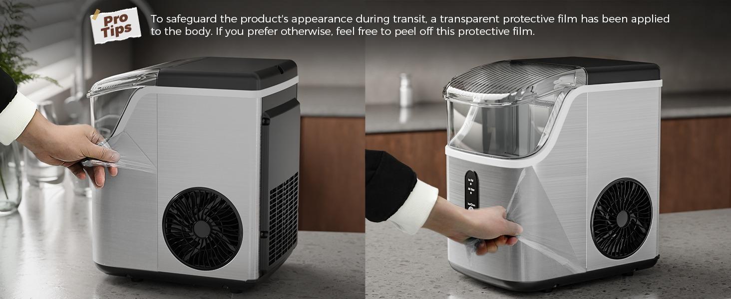 Kismile Countertop Nugget Ice Maker Machine, Portable Unit with Ice Machine Cleaner, 35Lbs/24H Production, 7-Mins Quick Making, Self-Cleaning, 1-Click Operation for Home Kitchen, Office, 35 Pounds/24H,home essentials