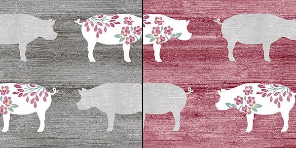 Chalk Barn Fabric Collection - Chalk Block Print Red