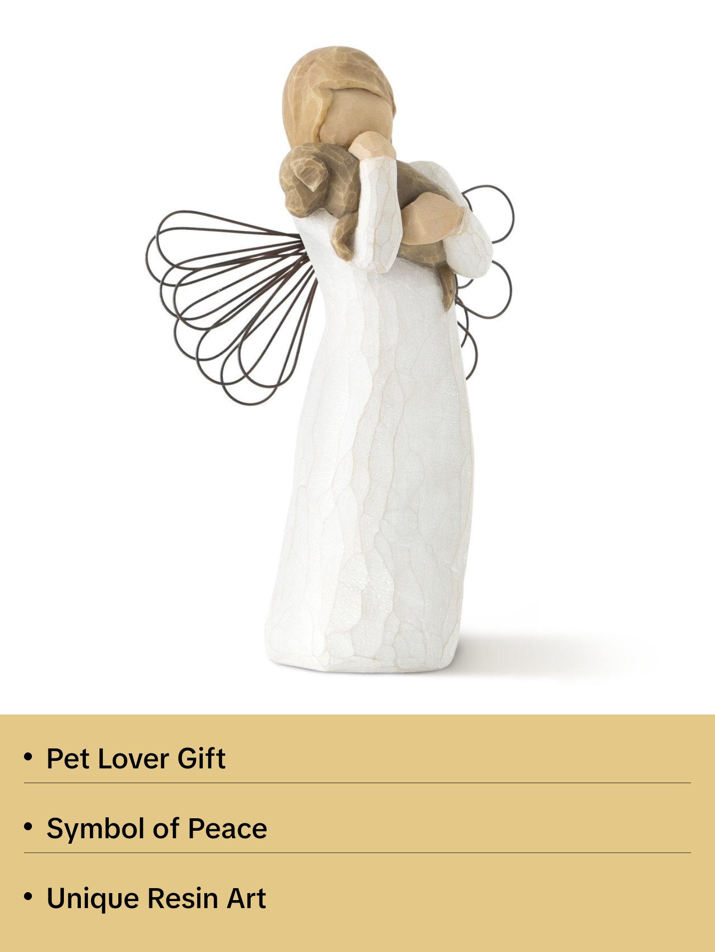 Willow Tree Angel of Friendship Polyresin Figurine - 5"h x1.625"w x1.5" Angel Figurine, Home Decor Accent Statue, Room Ornament, Home Supplies